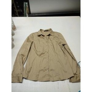 The Limited Shirt Women's Tan Large Long Sleeve Button Down Shirt
